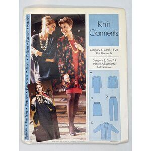 Vintage 1980s Knit Garments Sewing Pattern Category 4 & 2 Misses Sizes S-L NEW